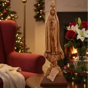 17", Virgin Mary Praying Statue Wooden Statue From the Holy Land