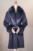 100% Virgin Wool Stroller with Fox Collar