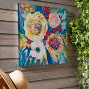24" H x 24" L Outdoor Canvas, Colorful Flower Bouquet