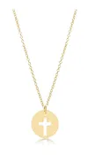 16" Necklace Gold - Blessed Gold Disc