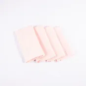 Square Linen Napkins, Peach, Set of 4