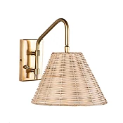 13-inch Rattan Swing Arm Wall Sconce