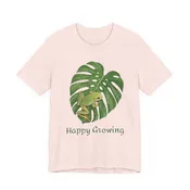 Happy Growing frog on monstera leaf T-Shirt | botanical nature tee
