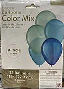 15 - 11"  Aqua Latex Balloons Bouquet Inflated Attached with Weight