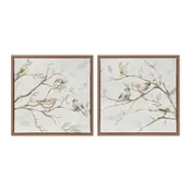 Framed Birds on Branches Canvas Art (Set of 2)