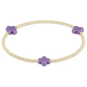 enewton | Signature Cross Gold Bead Bracelet - Purple - 2mm