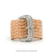 0.38ctw Diamond Buckle Band in 10k Rose Gold
