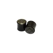 Black Horn Plugs with Bone Dust Crest Inlays (9/16") — KOLO BODY ARTS