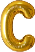 34" Foil Mylar Gold Letter 'C' Balloon