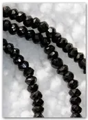 13.5″ 3-3.5mm Black Spinel Faceted Rondelle Gemstone Beads stran