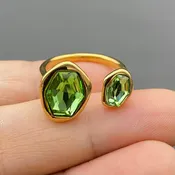 Emerald Duo Open Ring