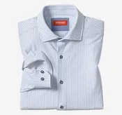 XC+™ Motion Long-Sleeve Dress Knit Shirt - White/Blue Diamond