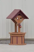 2 ft. Poly Wishing Well Flower Planter, (Caramel/Cherry)