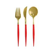 Bella Cutlery Gold/Red Handle Bulk
