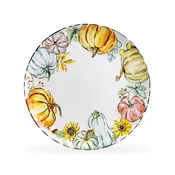10.5" Fall Pumpkins with Sunflowers Dinner Plate