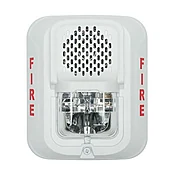 12/24VDC Fire Strobe/Horn-Wht Wall Mount-Low Frequency
