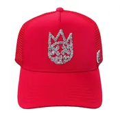 Cult of Individuality Crystal Logo Mesh  Back Trucker Hat - RED