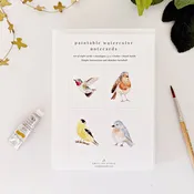 Backyard birds paintable watercolor notecard set