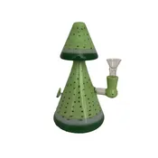 8" Green Mushroom Glass Water Pipe - Mint Tobacco &amp; Vape