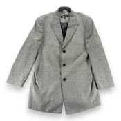 Bachrach Coat Adult EXTRA LARGE Gray Herringbone Wool Cashmere Topcoat Luxury