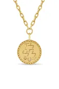 14k Large "Today Is Your Lucky Day" Mantra With Lucky Symbols Necklace