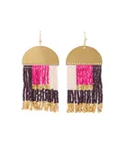 Birdie geometric pink, brown, ivory, and gold