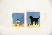 4.25″ Mug – Beach Dog Black (QTY 4 Mugs)