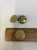 011626-N-B Metal buttons, gold, 7/8",  Lot of 10 — FabMo