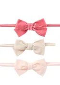 3 Pk Velvet Bow Headbands-Elegant Baby