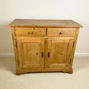 Rustic German Pine Sideboard Cabinet