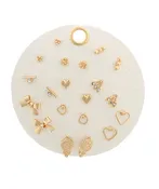 10 Pair Earrings - Ribbon/Heart