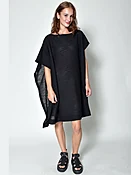 100% Cotton Asymmetric Draped Sleeve Dress - Chic & Comfortable — uzinyc