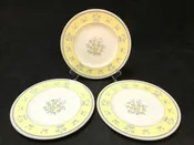 3 Wedgwood Yellow Pimpernell 8" Salad Plates, Desirable Gray Trim | 23551
