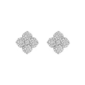 18K Petite Flower Studs - White Gold