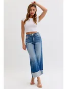 High Rise Crop Wide Leg with Cuff