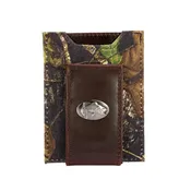 Bass Magnetic Leather Slim Wallet in Mossy Oak
