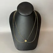Antique 10K Gold Diamond 50" Watch Chain (9.9g)
