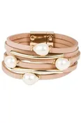 Achai Pearl Double Wrap Leather Bracelet