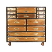 Brass Mounted Mahogany Campaign Chest