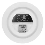 Chic Collection - 10 in. Banquet Plate (White) - 20 ct.