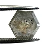 3.62 Double Cut Salt and Pepper Hexagon