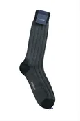 Bresciani Men's Stripe Rib Socks Teal