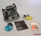 Vintage Gray Polaroid Automatic 320 Land Camera Flash 5 Bulbs &amp; 8 Cubes Strap