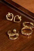 HEART AND HOOP EARRING SET