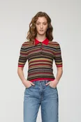 ASHLEE SHORT SLEEVE POLO SWEATER