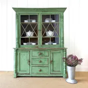 A 19th Century Painted Pine Bookcase Cabinet or Hutch