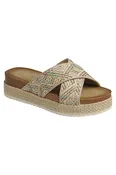 Multi Color Cross Strap Sandal
