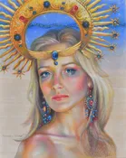 Celestial Day colored pencil drawing