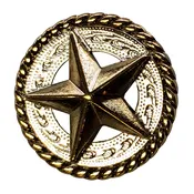 1 1/4 In Hilason Western Horse Star Screw Back 2 Tone Finishing tackHeadstall Saddle Concho