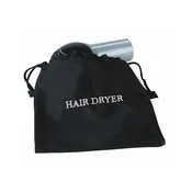 Fire-Retardant Hair Dryer Bag Black with White Embroidery – 25 Pack
